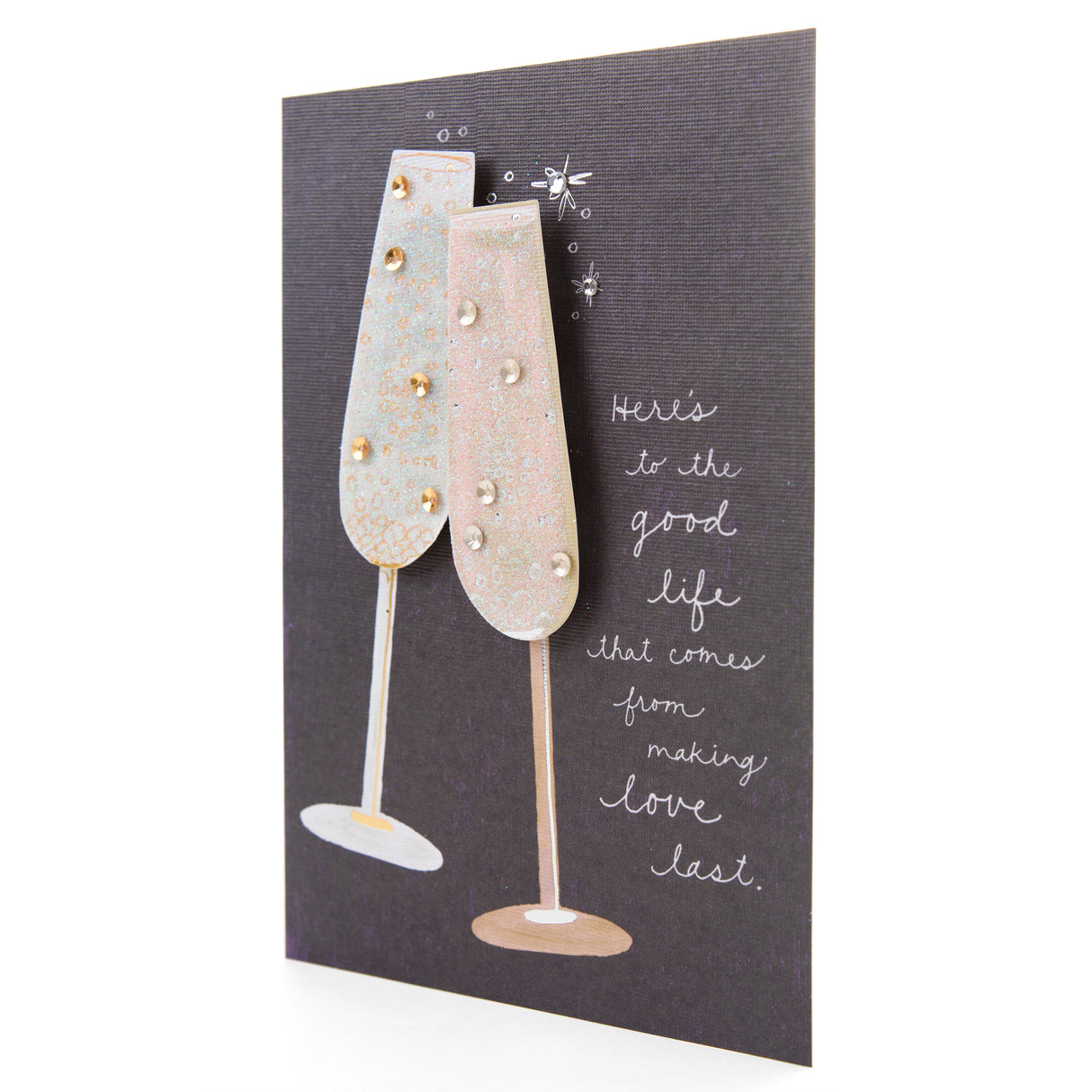 Signature Anniversary Greeting Card (Toasting Glasses)