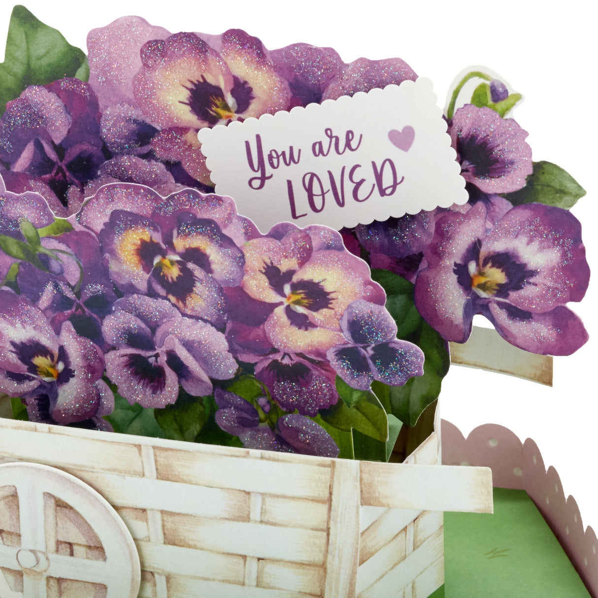 Paper Wonder Pop Up Birthday Card for Women (Cart of Pansies)