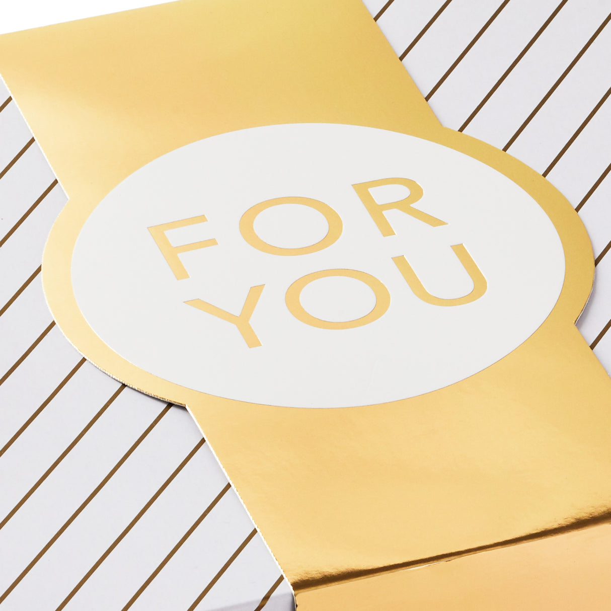 Hallmark 10" Large Gift Boxes with Wrap Bands (2-Pack: White and Gold, "For You") for Weddings, Graduations, Valentine's Day, Christmas, Hanukkah, Birthdays