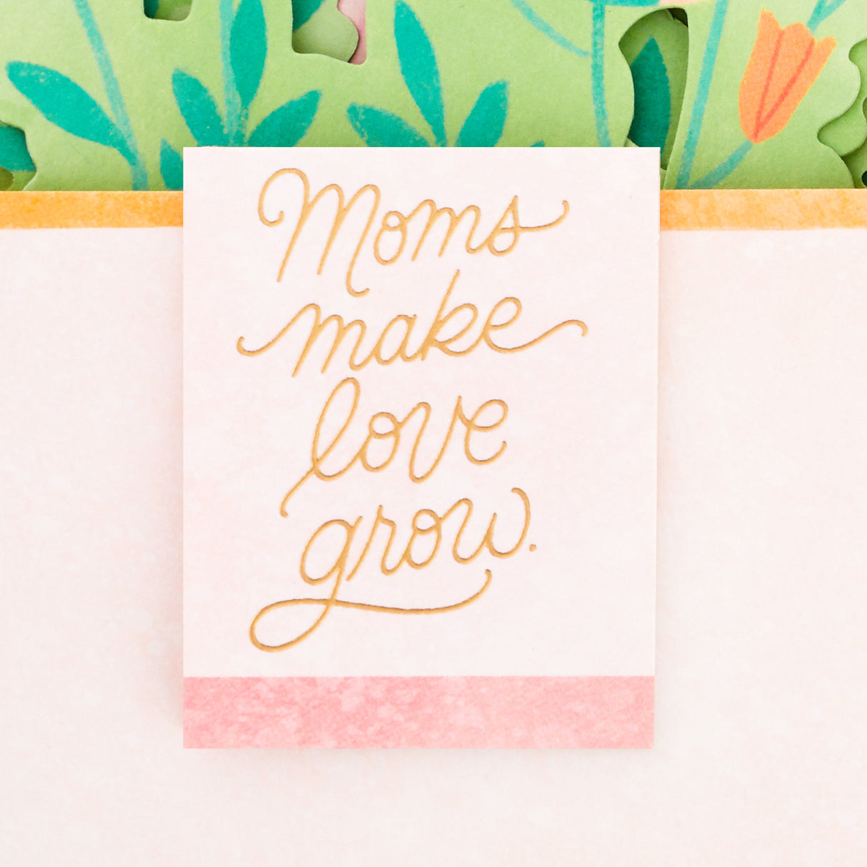 Paper Wonder Displayable Pop Up Birthday Card for Mom or Mothers Day Card (Pink and Gold Bouquet)