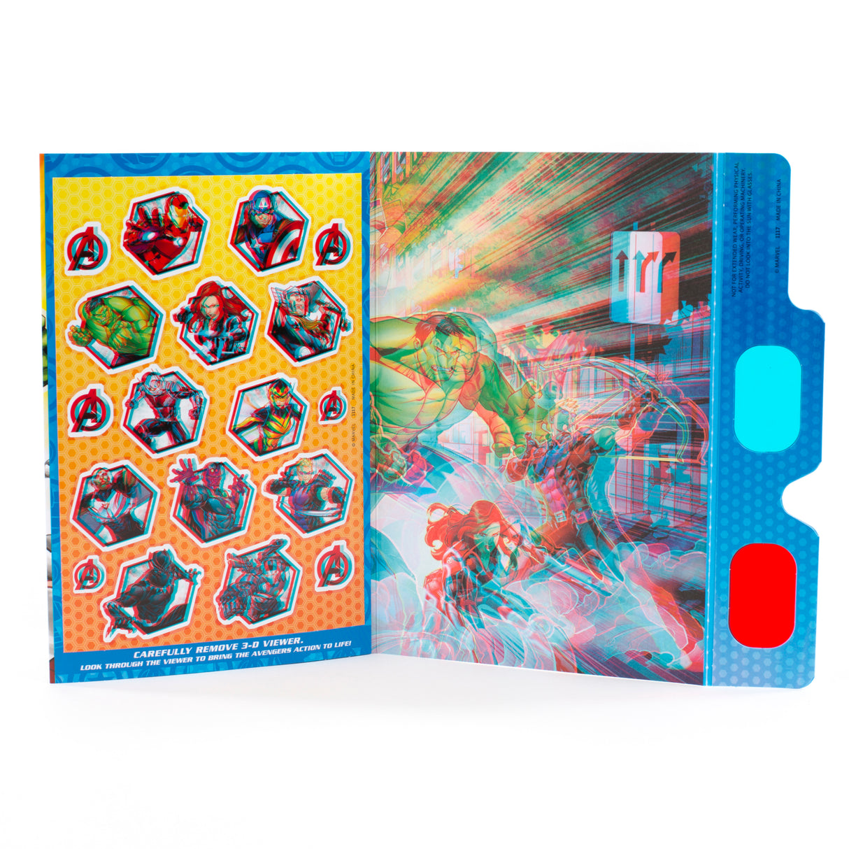 Avengers Birthday Card with 3D Stickers and Glasses (Avengers Assemble!)