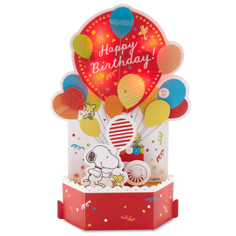 Paper Wonder Peanuts Pop Up Birthday Card with Music (Snoopy, Birthday Balloons)