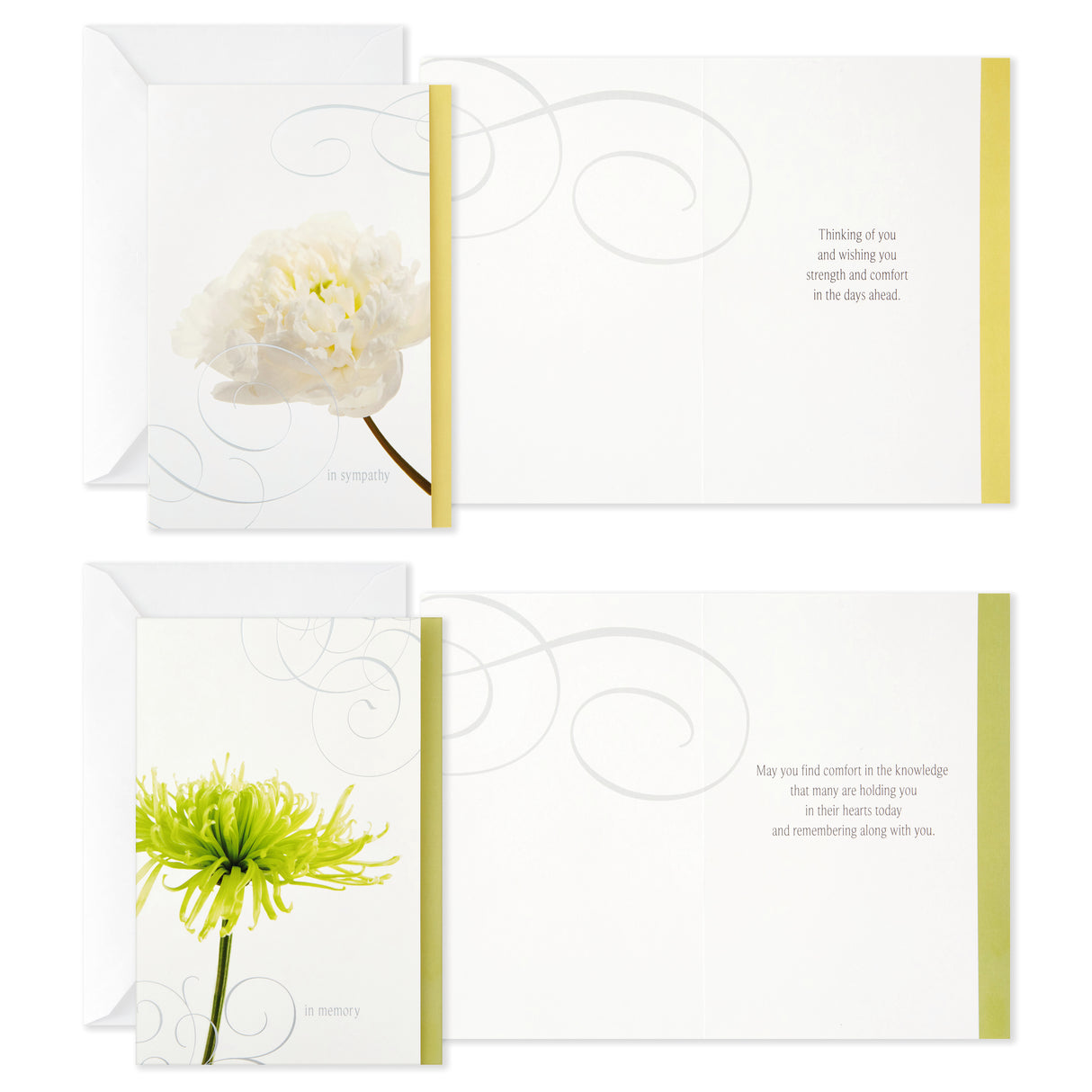 Assorted Sympathy Cards (Flowers, 12 Cards and Envelopes)