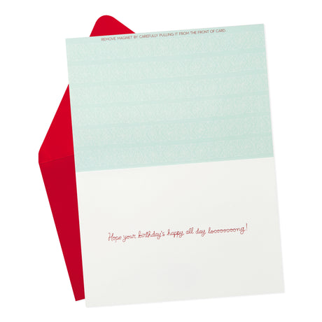 Signature Birthday Card with Removable Dachshund Magnet (Dog in Sweater)