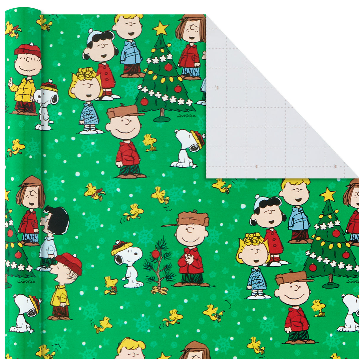 Christmas Peanuts Wrapping Paper with Cut Lines on Reverse (Pack of 3, 105 sq. ft. ttl)