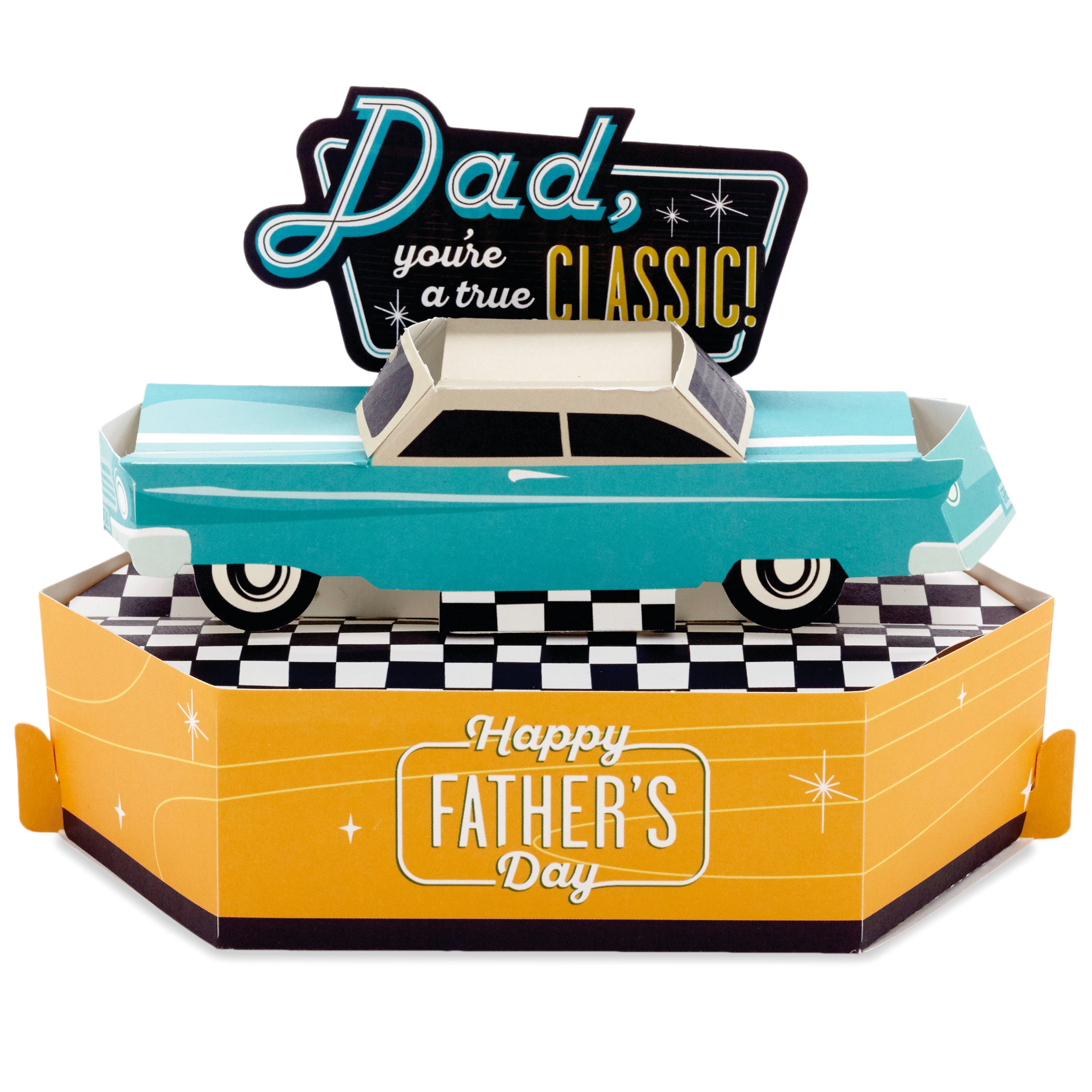 Paper Wonder Displayable Pop Up Fathers Day Card for Dad (Classic Car)