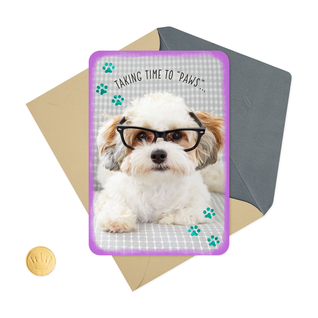 Dog Wearing Glasses Thinking of You Card