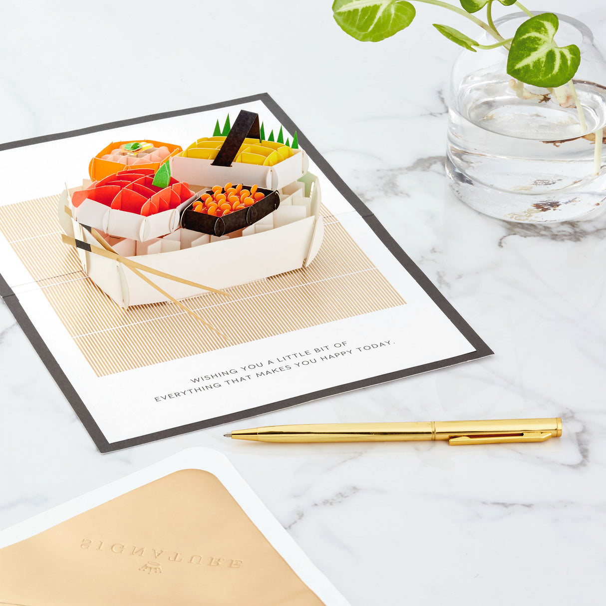 Signature Paper Wonder Pop Up Birthday Card (Sushi, Everything That Makes You Happy)