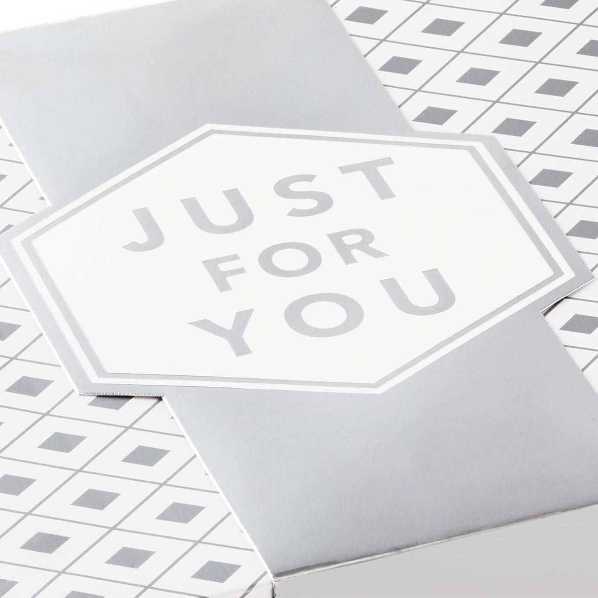 Hallmark 10" Large Gift Boxes with Wrap Bands (2-Pack: Silver and White, "Just For You") for Weddings, Graduations, Christmas, Valentine's Day, Birthdays