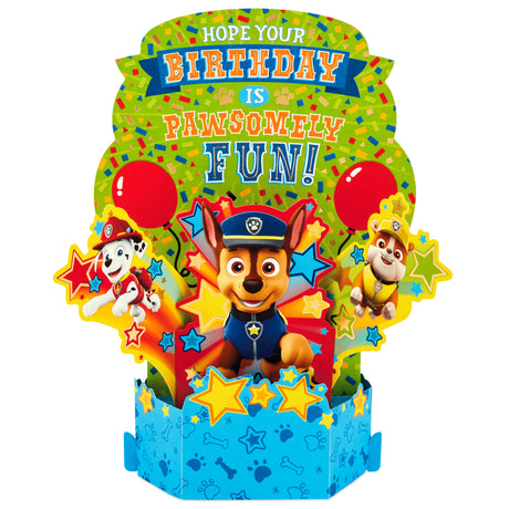 Paper Wonder Pop Up Birthday Card for Kids (Paw Patrol)