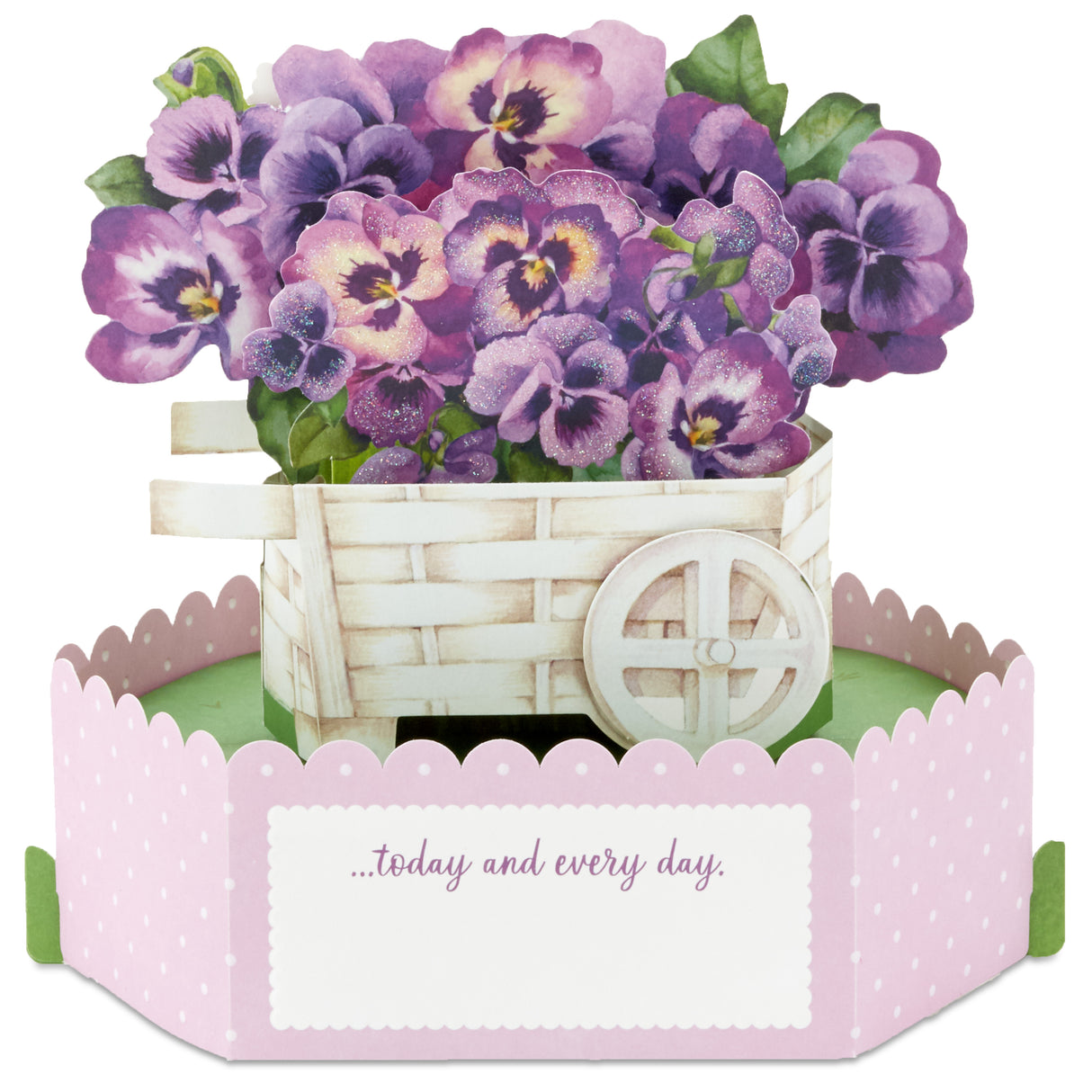 Paper Wonder Pop Up Birthday Card for Women (Cart of Pansies)