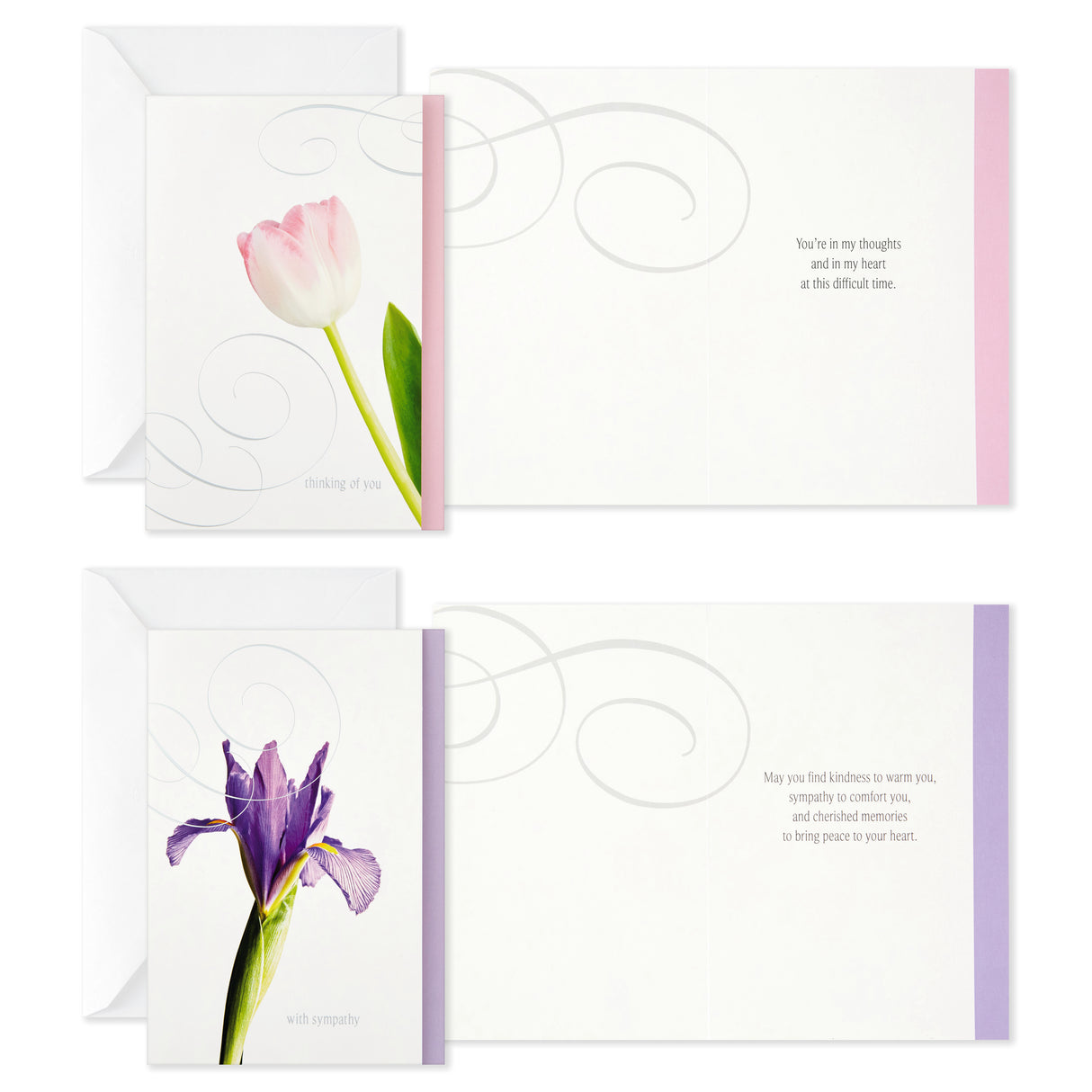 Assorted Sympathy Cards (Flowers, 12 Cards and Envelopes)