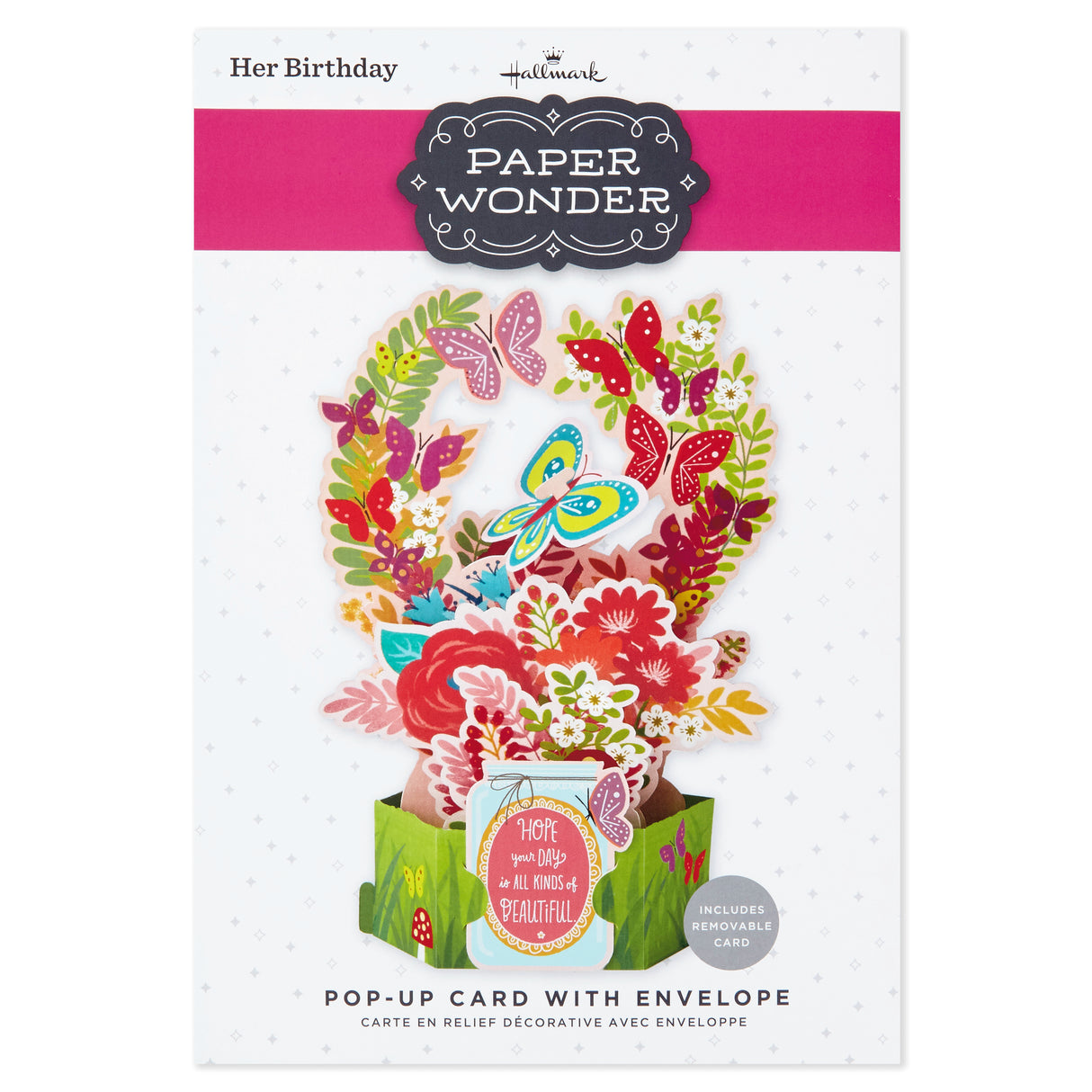 Paper Wonder Pop Up Birthday Card for Women (Flowers and Butterflies)