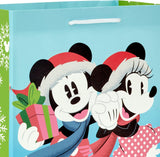 Hallmark Mickey and Minnie Christmas Gift Bags in Assorted Sizes (4 Bags: 2 Medium 9", 2 Large 13") for Kids, Grandchildren, Disney Fans and Collectors