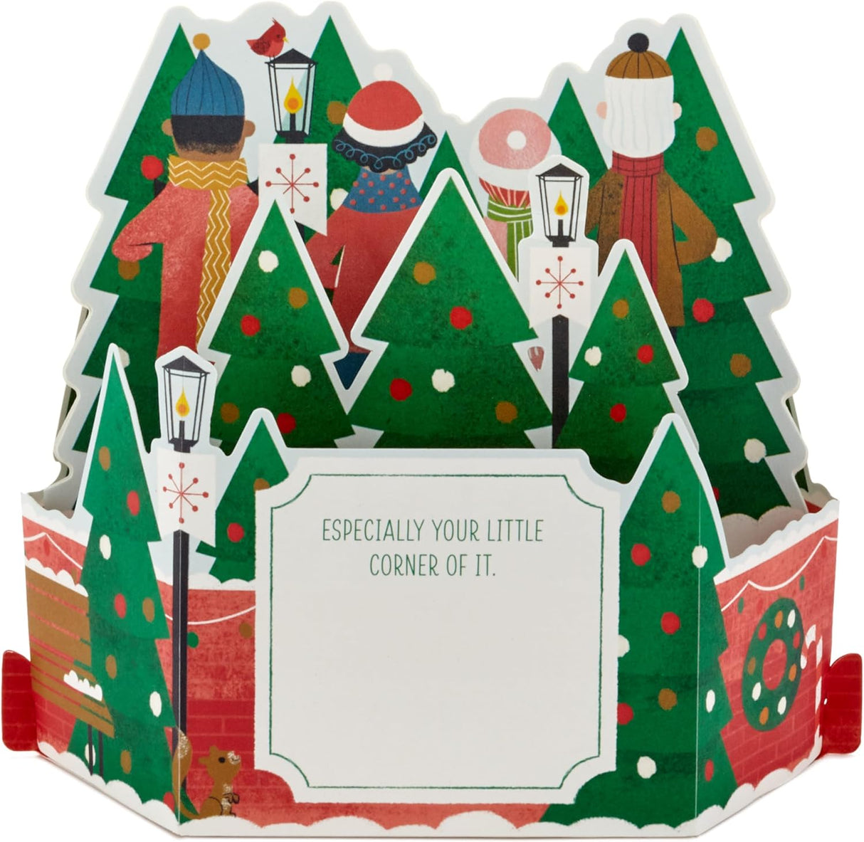 Paper Wonder Displayable Musical Pop Up Christmas Card with Lights (Carolers)