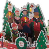 Paper Wonder Displayable Musical Pop Up Christmas Card with Lights (Carolers)