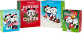 Hallmark Mickey and Minnie Christmas Gift Bags in Assorted Sizes (4 Bags: 2 Medium 9", 2 Large 13") for Kids, Grandchildren, Disney Fans and Collectors