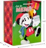 Hallmark Mickey and Minnie Christmas Gift Bags in Assorted Sizes (4 Bags: 2 Medium 9", 2 Large 13") for Kids, Grandchildren, Disney Fans and Collectors