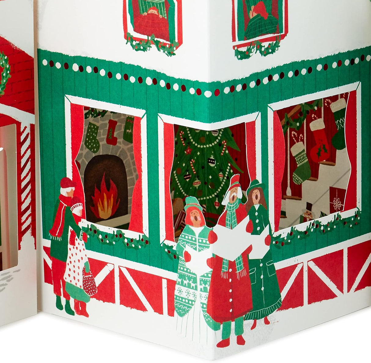 Hallmark Paper Wonder Pop Up Jumbo Christmas Card Holiday Tabletop Decor (Accordion Fold Christmas Village)