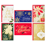 Boxed Christmas Cards Assortment, Gold Foil Classic (6 Designs, 36 Cards with Envelopes)