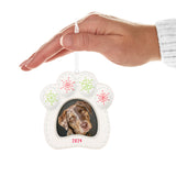 Keepsake Christmas Ornament 2024, Happy Dog 2024 Photo Frame, Porcelain, Pet Gifts