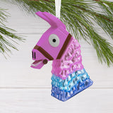 Fortnite Loot Llama Head Christmas Ornament, Blown Glass