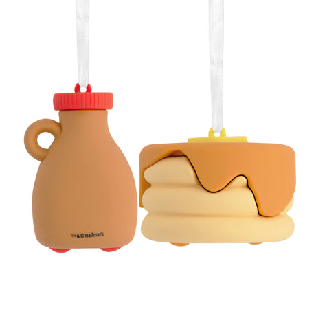 Better Together Pancakes and Syrup Magnetic Christmas Ornaments, Set of 2, Shatterproof