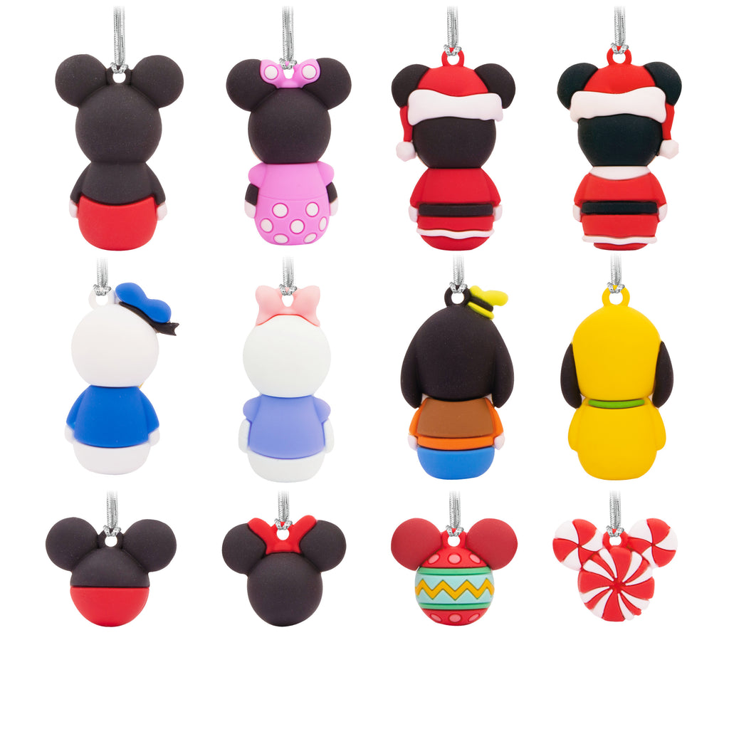 Disney Mickey Mouse and Friends Countdown Calendar Paper Tree Set With 12 Mini Ornaments
