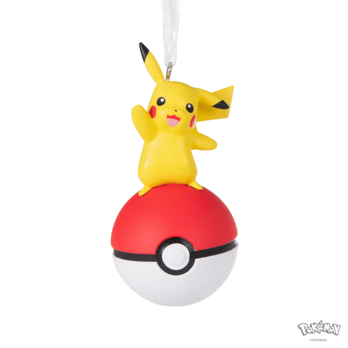 Pokémon Pikachu on Poké Ball Christmas Ornament