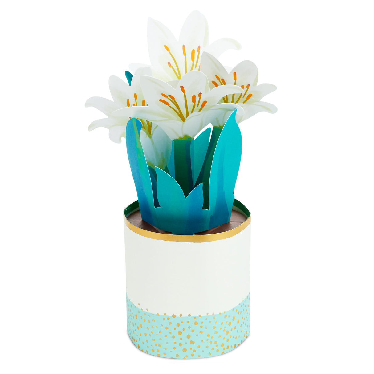 Easter Lily Plant in Vase 3D Pop-Up Easter Card