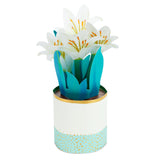 Easter Lily Plant in Vase 3D Pop-Up Easter Card