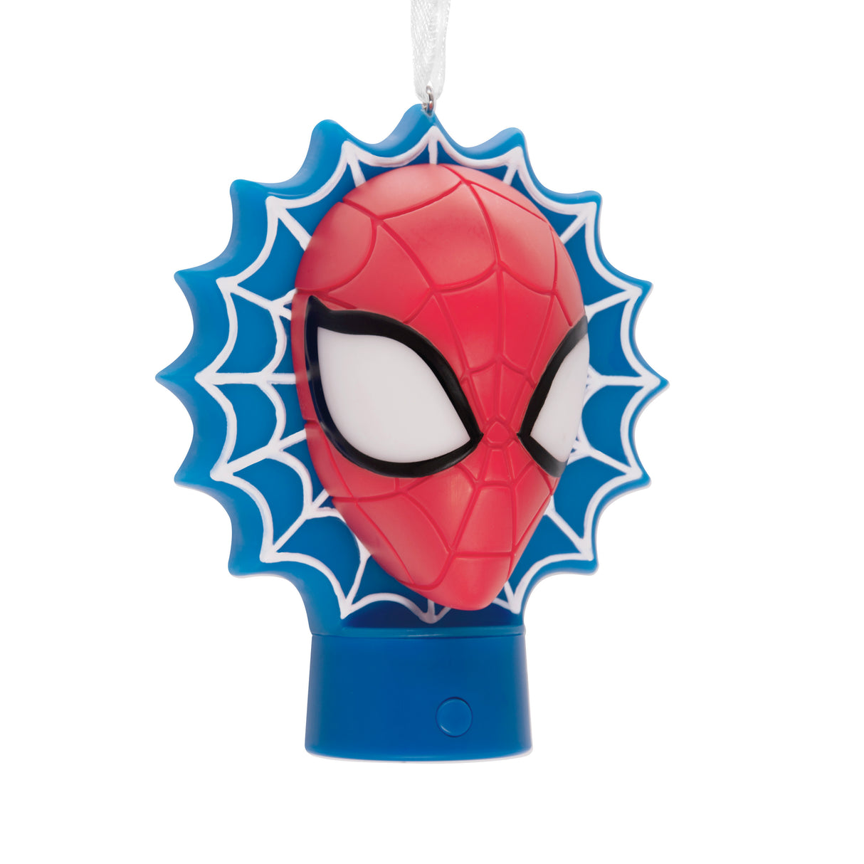 Marvel Spider-Man Face on Web Christmas Ornament With Light