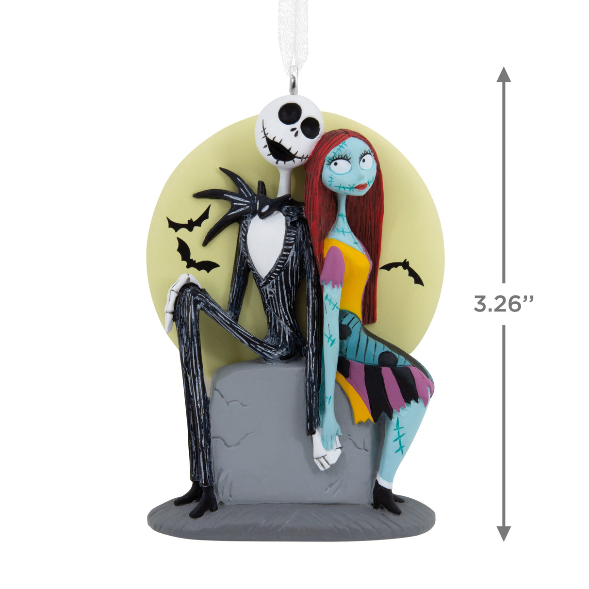 Hallmark Christmas Ornament (Disney Tim Burton's The Nightmare Before Christmas Jack and Sally on Tombstone)