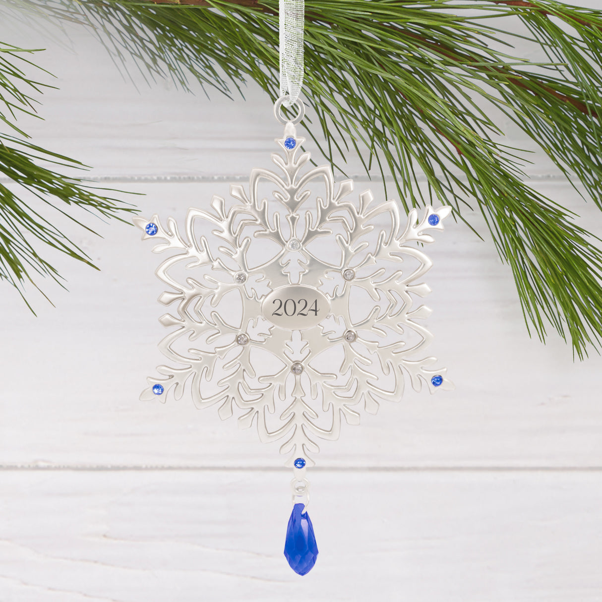 Snowflake 2024 Christmas Ornament, Metal