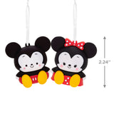 Better Together Disney Mickey and Minnie Magnetic Christmas Ornaments, Set of 2, Shatterproof