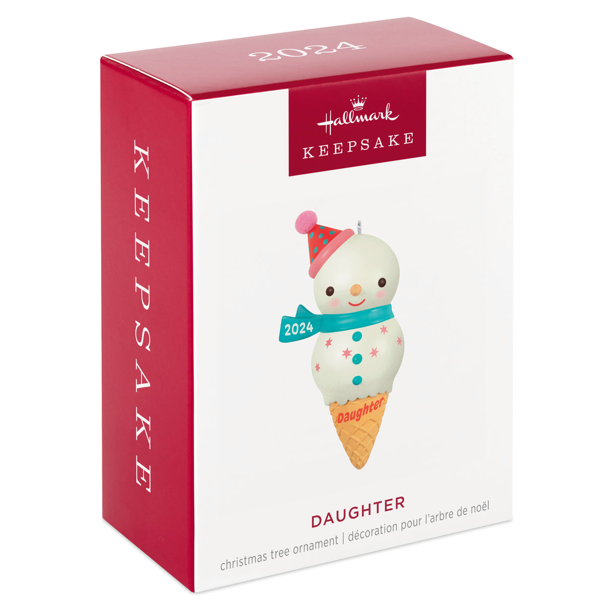 Keepsake Christmas Ornament 2024, Daughter Snowman Ice Cream Cone 2024, Family Gifts