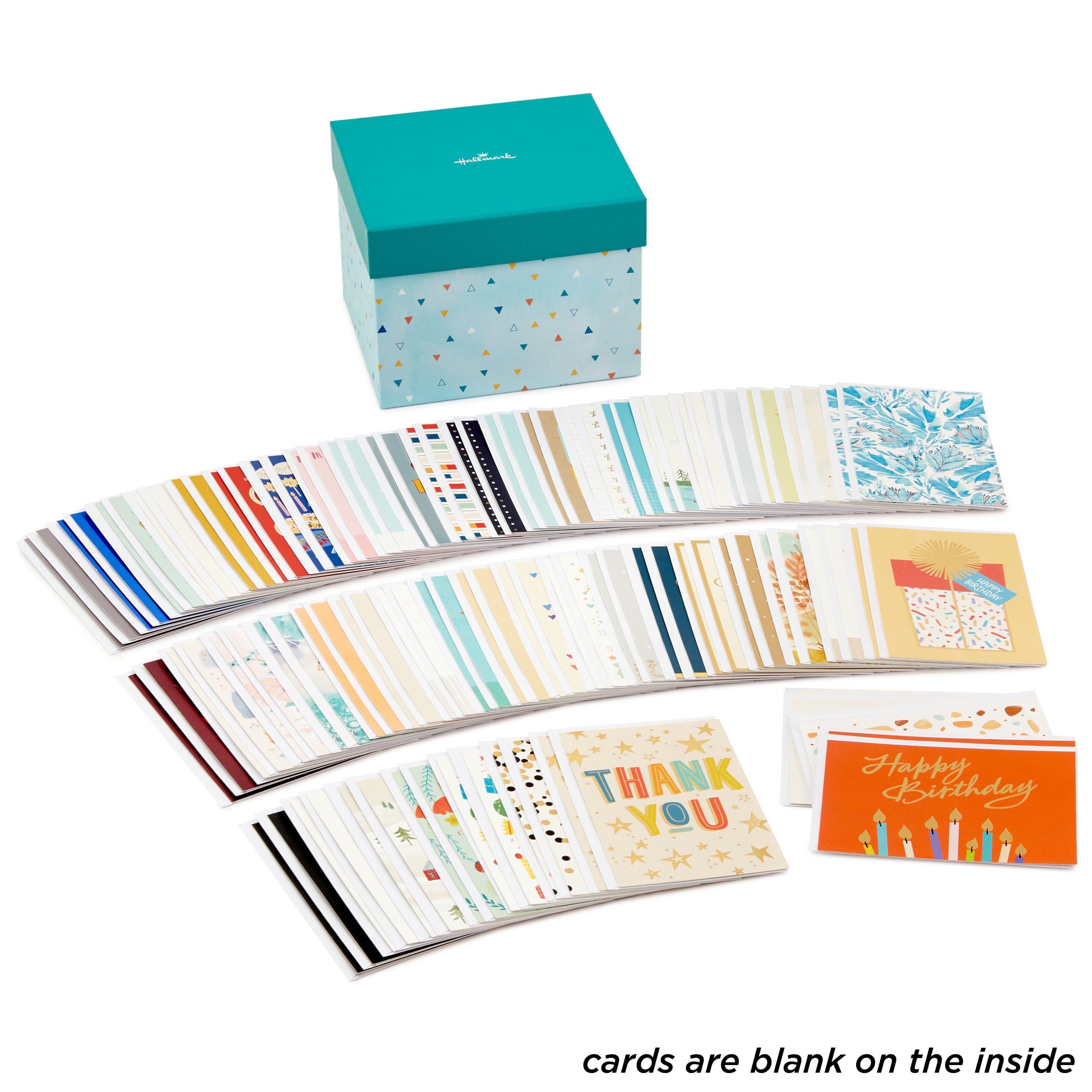 All Occasion Boxed Set of Assorted Blank Greeting Cards with Card Organizer (Pack of 100)—Birthday, Thank You, Congratulations, Wedding, Baby, Thinking of You, Sympathy