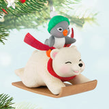 Hallmark Keepsake Christmas Ornament (Snowball and Tuxedo Sledding Sidekicks)
