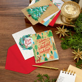 Boxed Christmas Cards Assortment, Rustic Happy Holidays (4 Designs, 16 Cards and Envelopes)