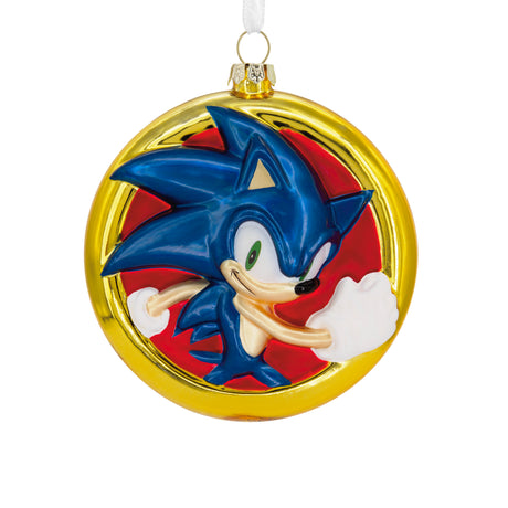 Sonic the Hedgehog Christmas Ornament, Blown Glass