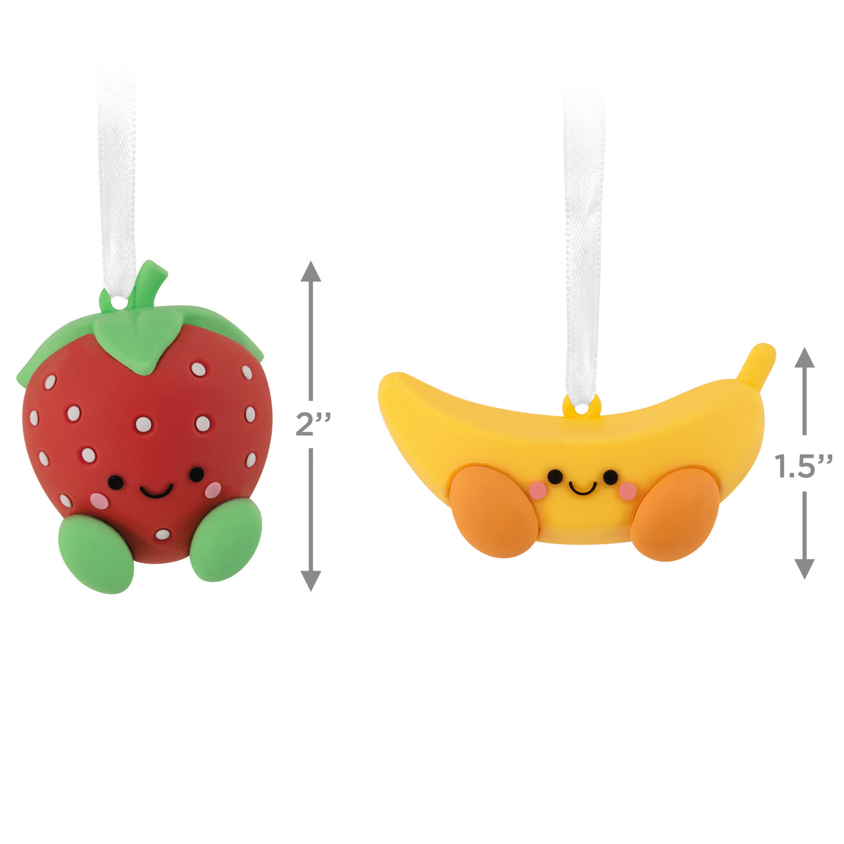 Hallmark Christmas Ornaments (Better Together Strawberry and Banana Magnetic), Set of 2