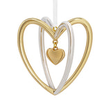 Double Heart 2024 Christmas Ornament, Metal