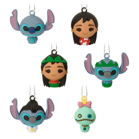 Disney Lilo & Stitch Mini Christmas Ornaments, Shatterproof, Set of 6