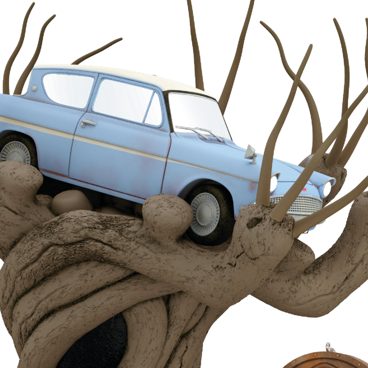 Keepsake Christmas Tree Topper, Harry Potter and the Chamber of Secrets Collection Flying Ford Anglia in the Whomping Willow With Light and Sound, Gifts for Harry Potter Fans