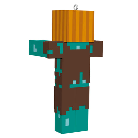 Keepsake Halloween Ornament 2024, Minecraft Drowned With Carved Pumpkin, Gifts for Gamers