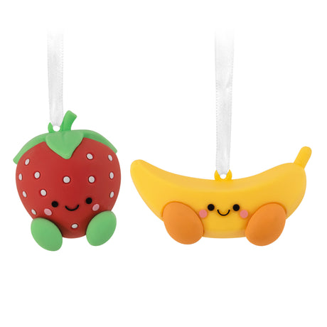 Hallmark Christmas Ornaments (Better Together Strawberry and Banana Magnetic), Set of 2