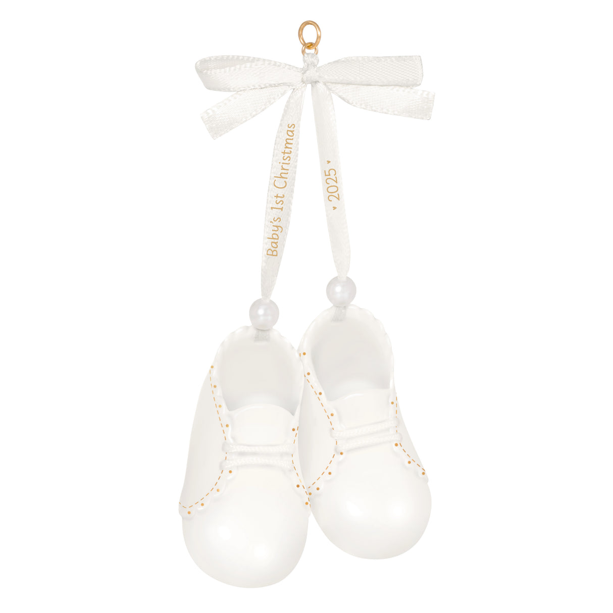 Hallmark Keepsake Christmas Ornament (Baby's 1st Christmas Baby Booties 2025, Porcelain)