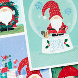 Gnome Boxed Christmas Card Assortment (16 Cards and Envelopes) Snow globe, Mushrooms, Wreath, Sled