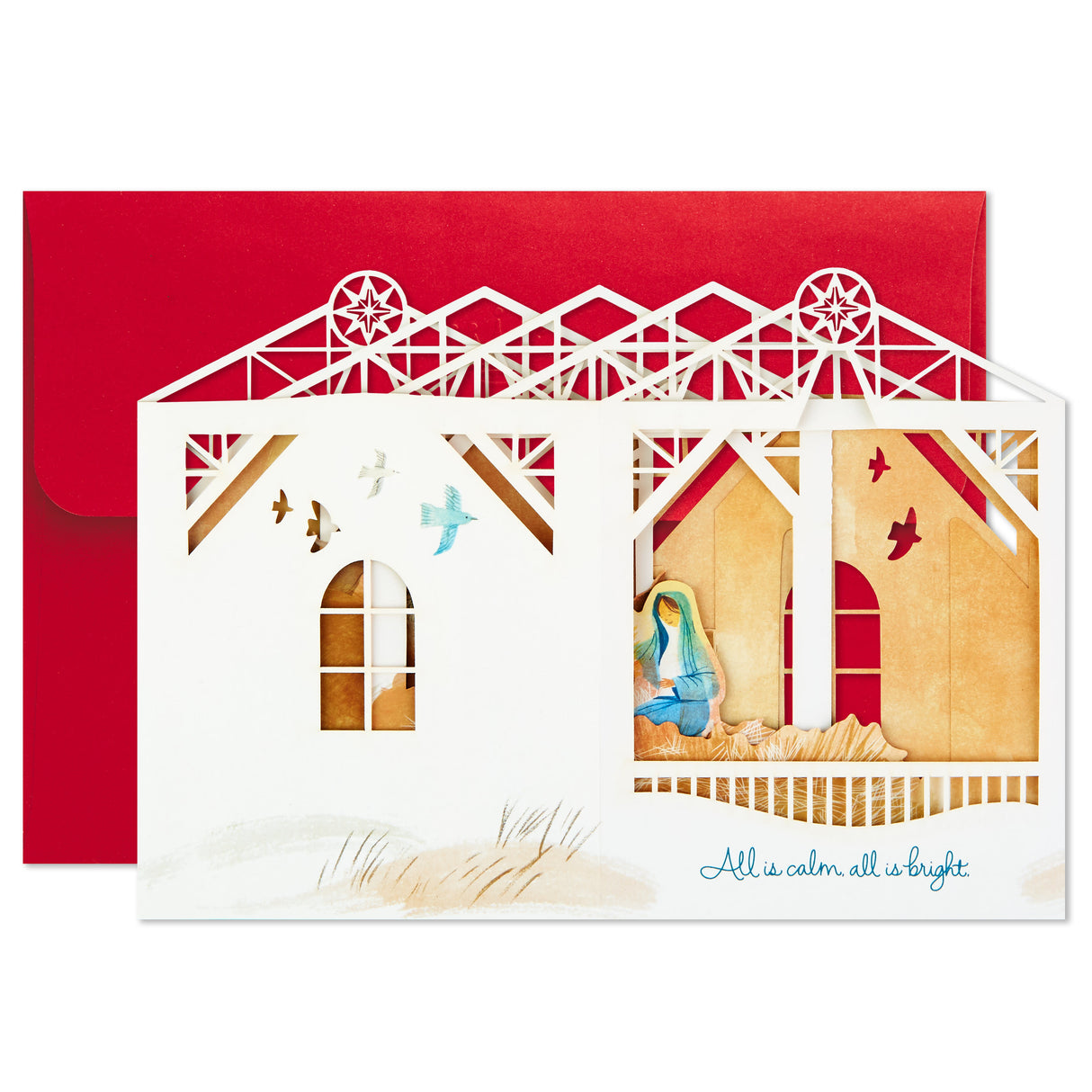 Hallmark Paper Wonder Displayable Religious Pop Up Christmas Card (Nativity Scene)