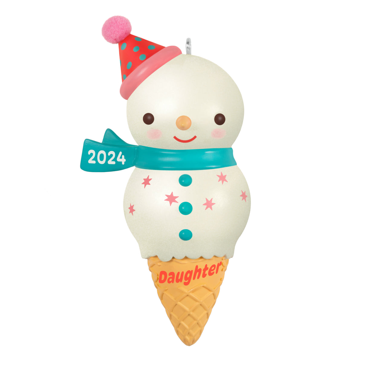 Keepsake Christmas Ornament 2024, Daughter Snowman Ice Cream Cone 2024, Family Gifts